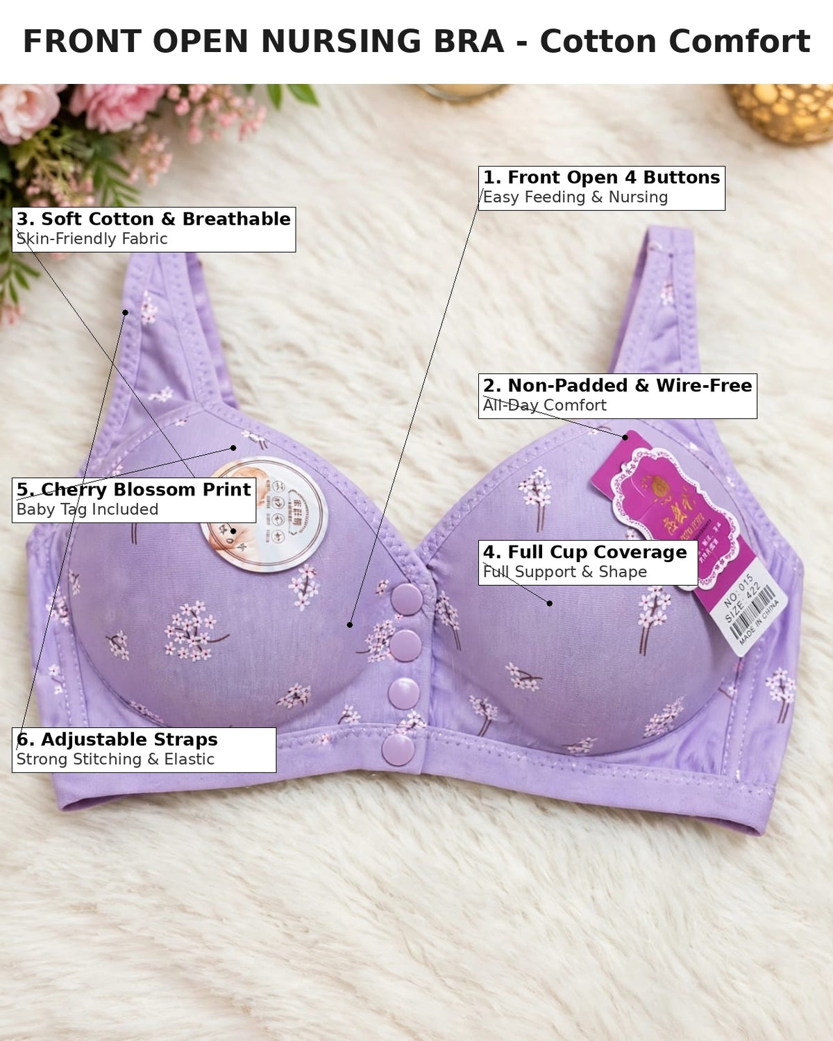 Soft Cotton Nursing Bra – Maternity Comfort