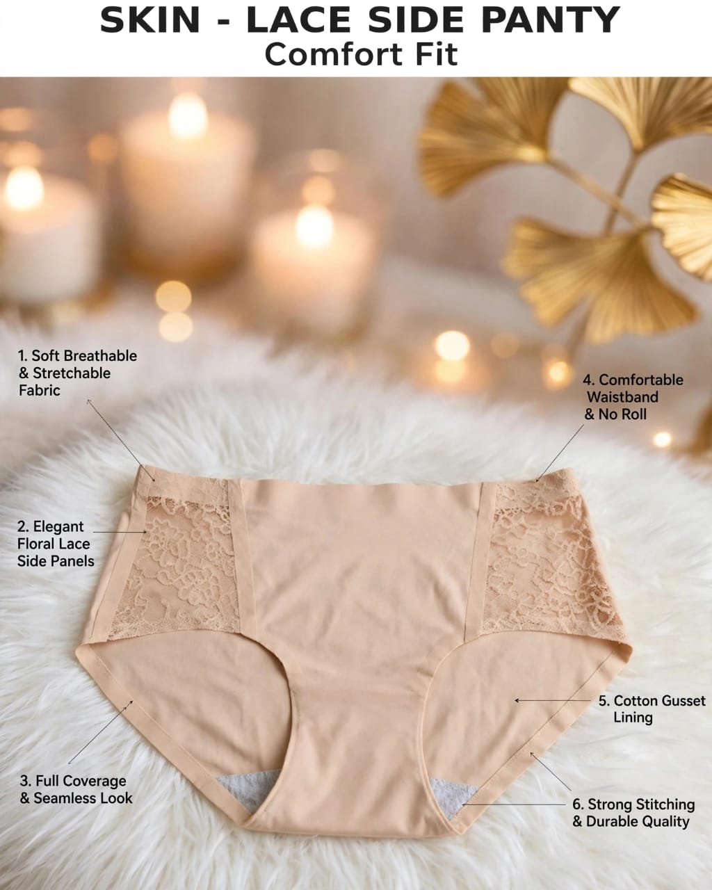 Premium Panty – beige Lace Comfort