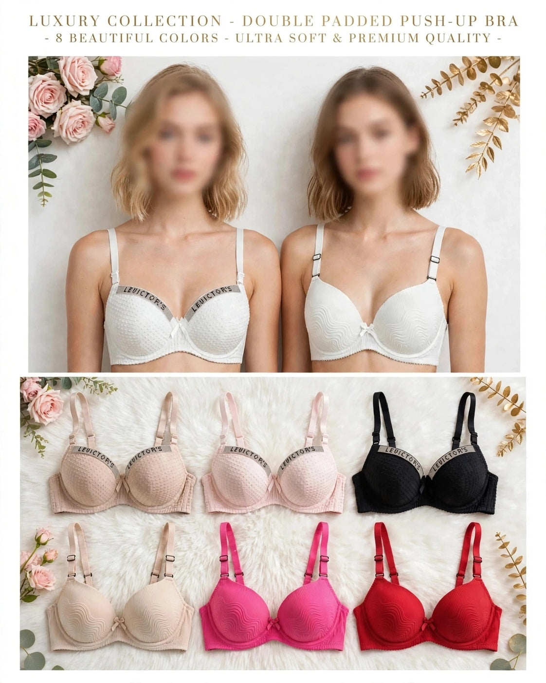 Luxury Double Padded Push-Up Bra Collection