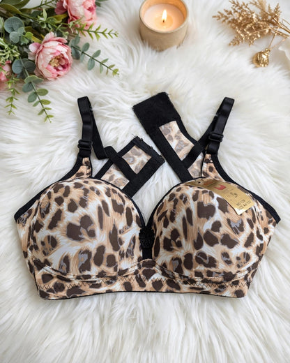 Leopard Print Push-Up Bra – Premium Support
