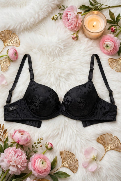 HANA Jacquard Push-Up Bra – Premium Everyday Wear
