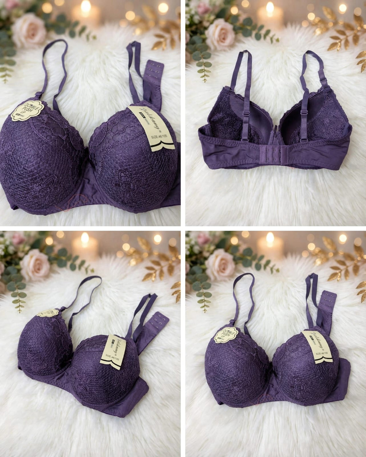 Double Push-Up Bra – Purple Lace Luxury