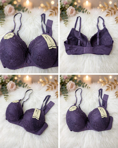 Double Push-Up Bra – Purple Lace Luxury