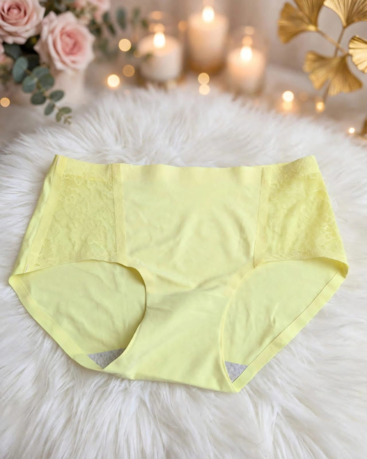 Premium Panty – Lemon Yellow Lace Comfort