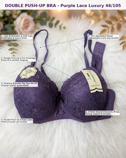 Double Push-Up Bra – Purple Lace Luxury