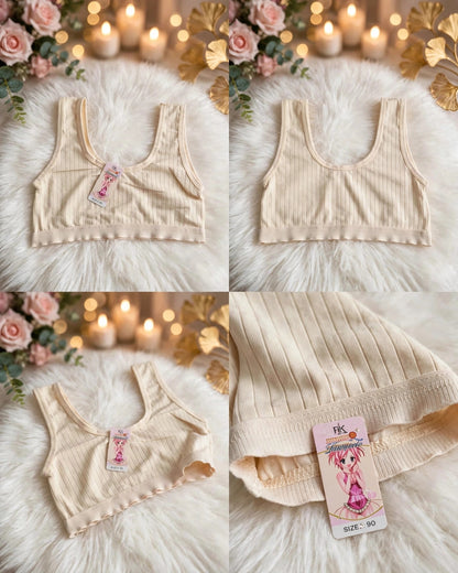 Beginner Bra – Cream Ribbed Comfort