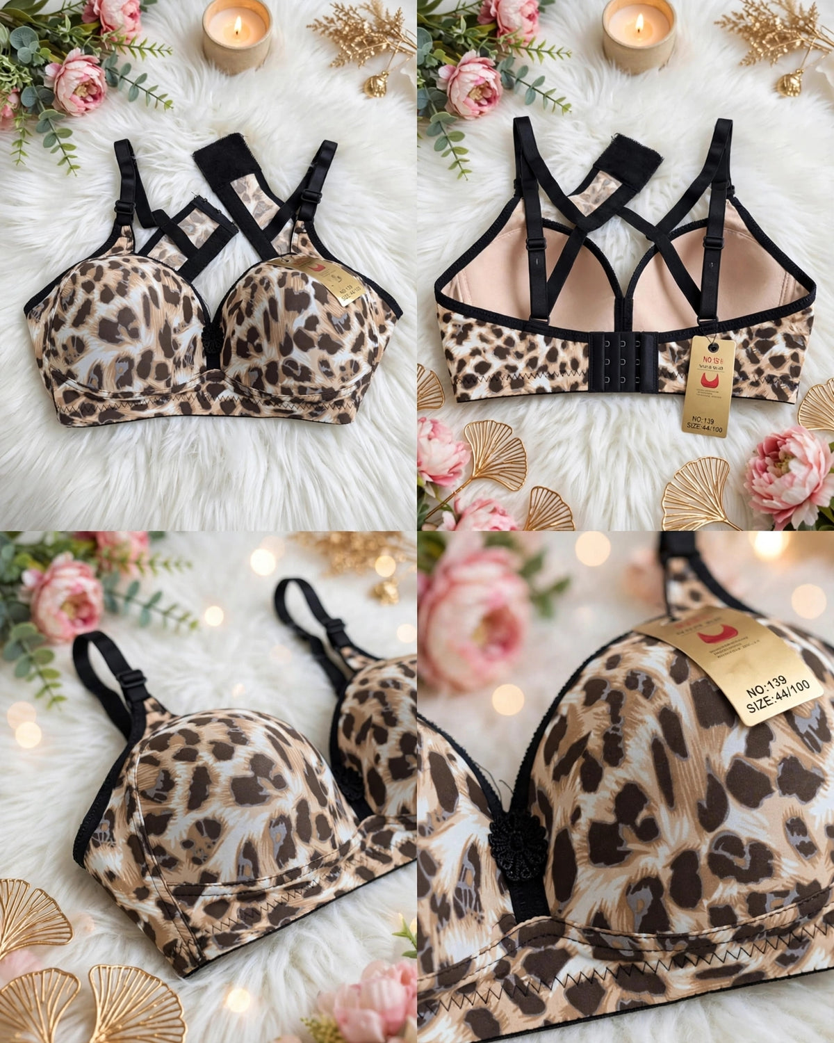 Leopard Print Push-Up Bra – Premium Support