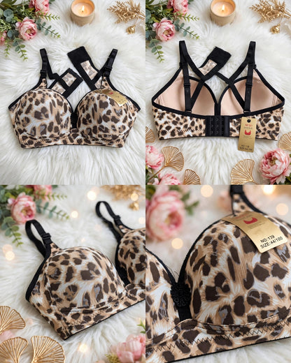 Leopard Print Push-Up Bra – Premium Support