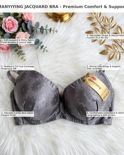 MANYIYING Jacquard Double Padded  Bra – Premium Comfort &amp; Support
