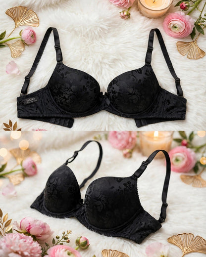 HANA Jacquard Push-Up Bra – Premium Everyday Wear
