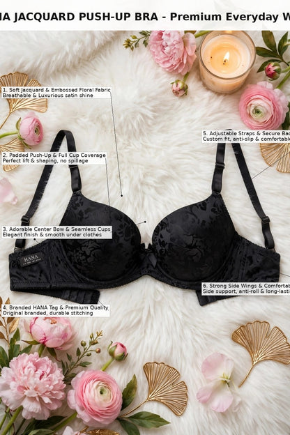 HANA Jacquard Push-Up Bra – Premium Everyday Wear