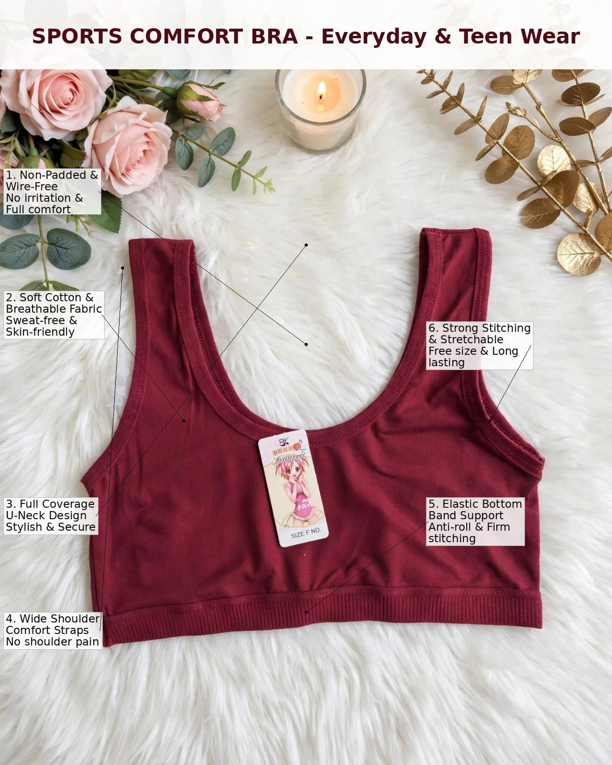 Sports Comfort Bra – Everyday &amp; Teen Wear