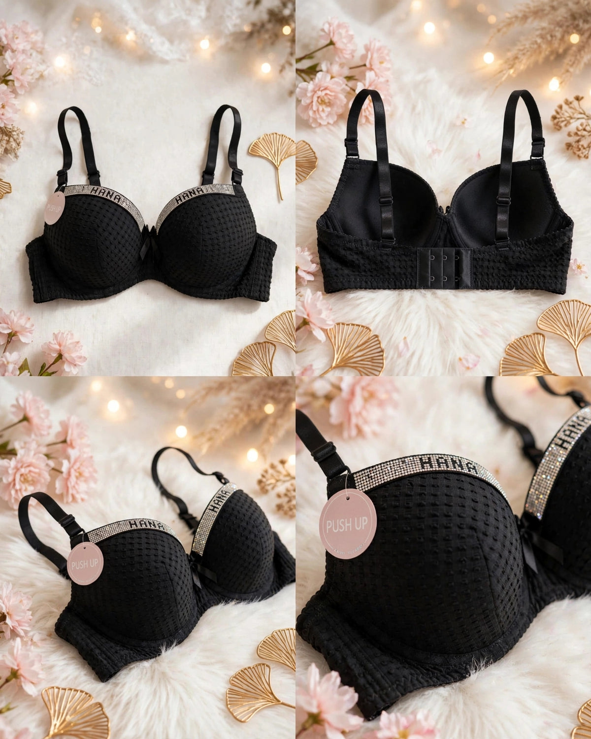 HANA Push-Up Bra – Rhinestone Luxury Collection