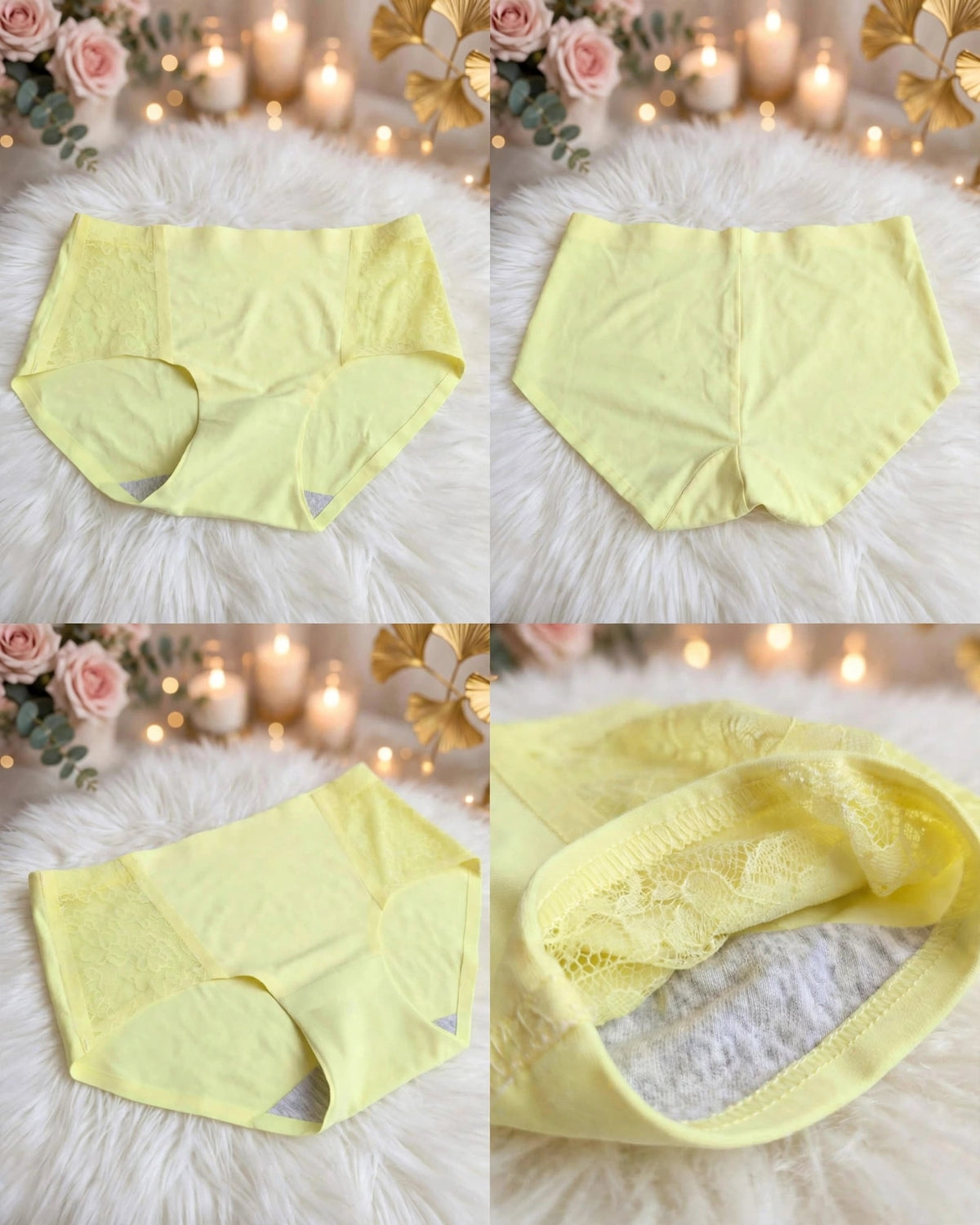 Premium Panty – Lemon Yellow Lace Comfort