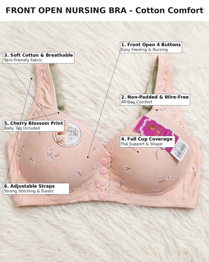 Front Open Nursing Bra – Cotton Comfort
