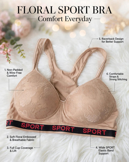 Floral Sport Bra – Comfort Every Day