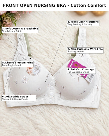 Front Open Nursing Bra – Cotton Comfort