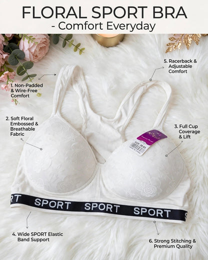 Floral Sport Bra – Comfort Every Day