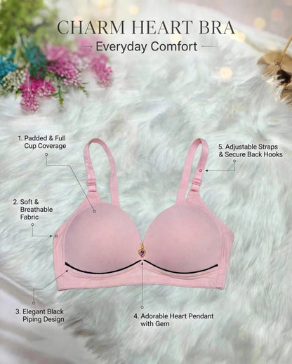 Charm Heart Single Padded Bra – Everyday Comfort