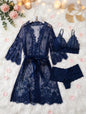 Lace Robe Lingerie Set – 3-Piece Bridal Nighty Set