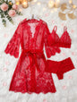 Lace Robe Lingerie Set – 3-Piece Bridal Nighty Set