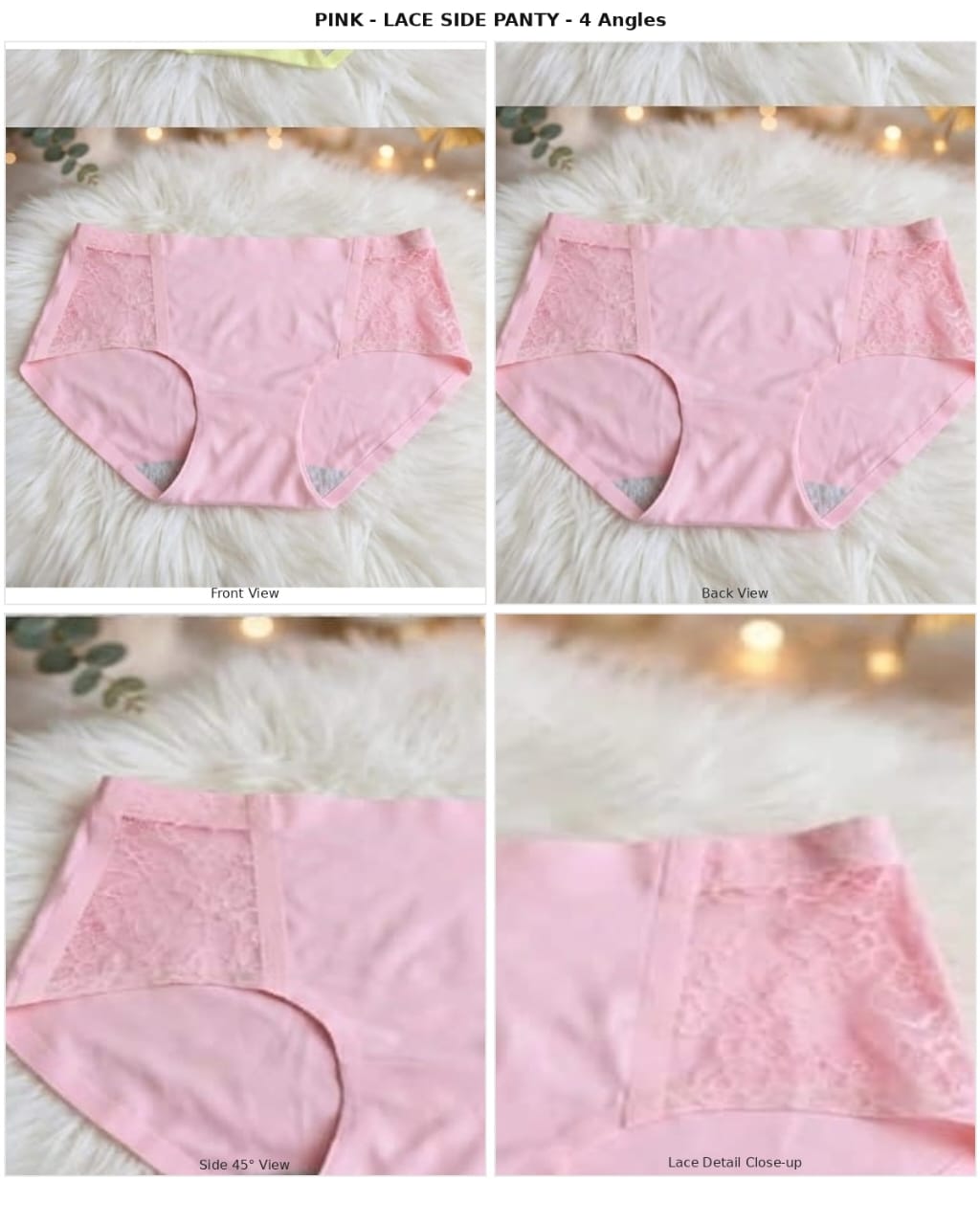 Premium Panty – baby pink  Lace Comfort