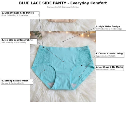 Premium Panty – Sky Blue  Lace Comfort